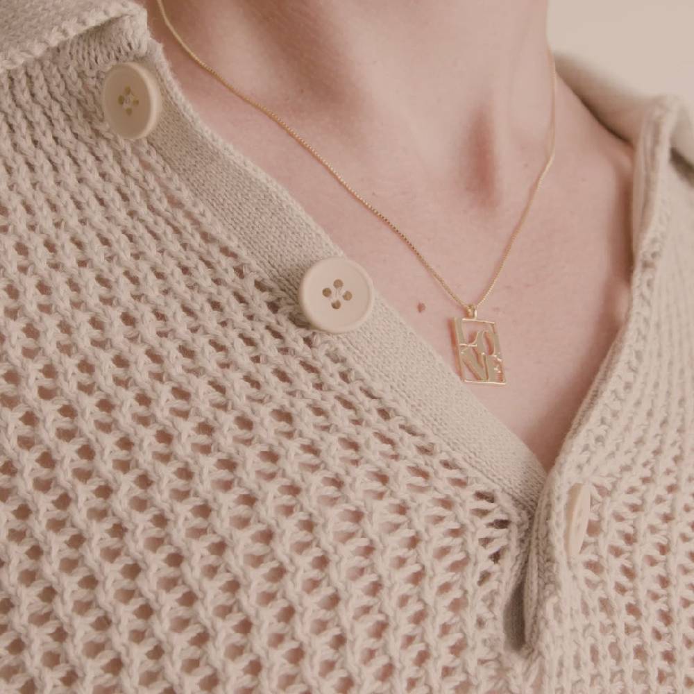 Pilgrim LOVE TAG, recycelte LOVE Halskette vergoldet 50% Rabatt mit kostenlosem Versand