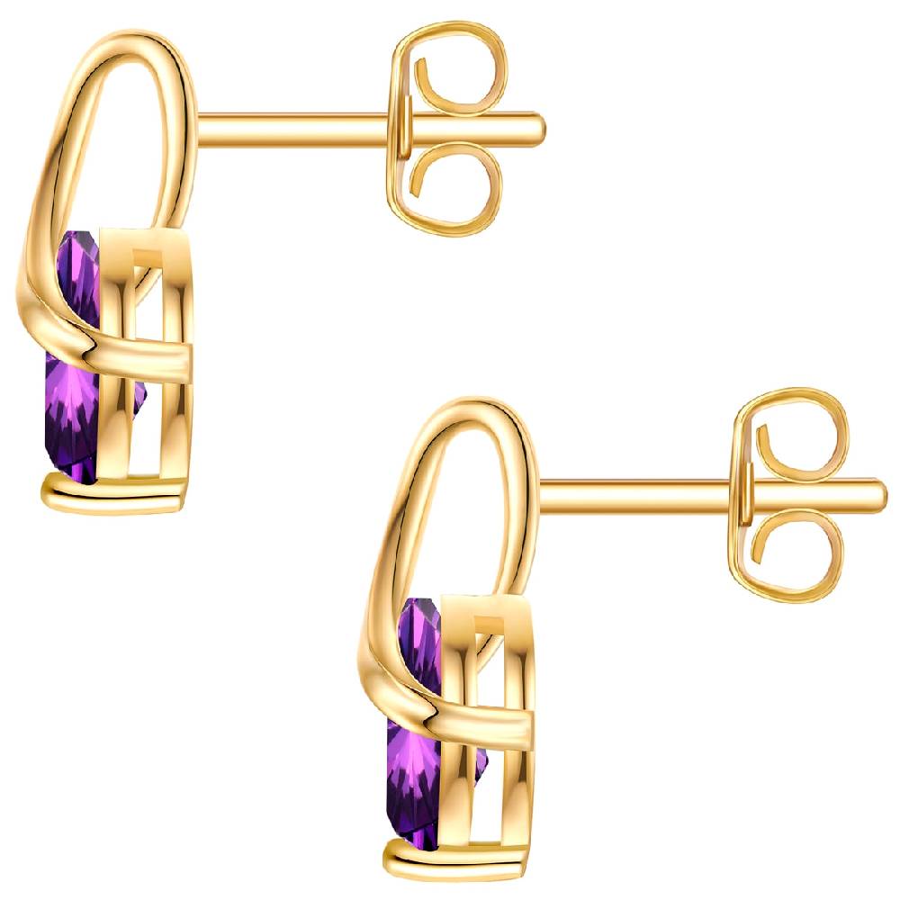 Rafaela Donata Ohrstecker Sterling Silber gelbgold Zirkonia violett Begrenzte Freigabe