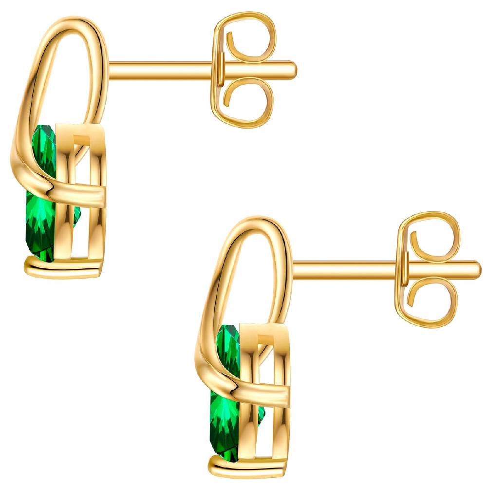 Rafaela Donata Ohrstecker Sterling Silber gelbgold Zirkonia grün Letzte 3 Tage