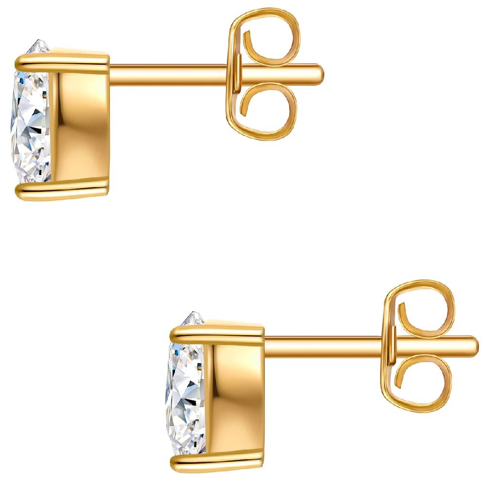 Rafaela Donata Ohrstecker Sterling Silber gelbgold Zirkonia weiß Kostenloser Versand international