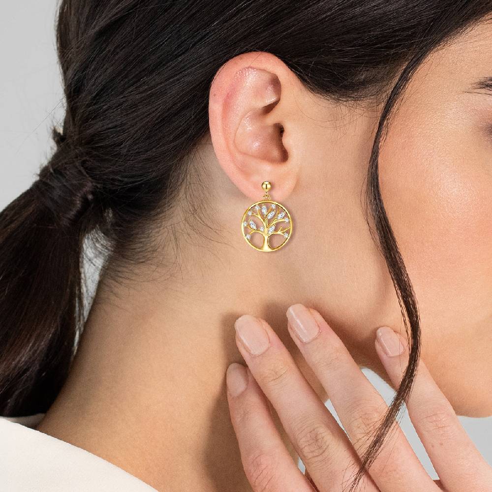 Rafaela Donata Ohrhänger Sterling Silber gelbgold Zirkonia weiß Flash Sale