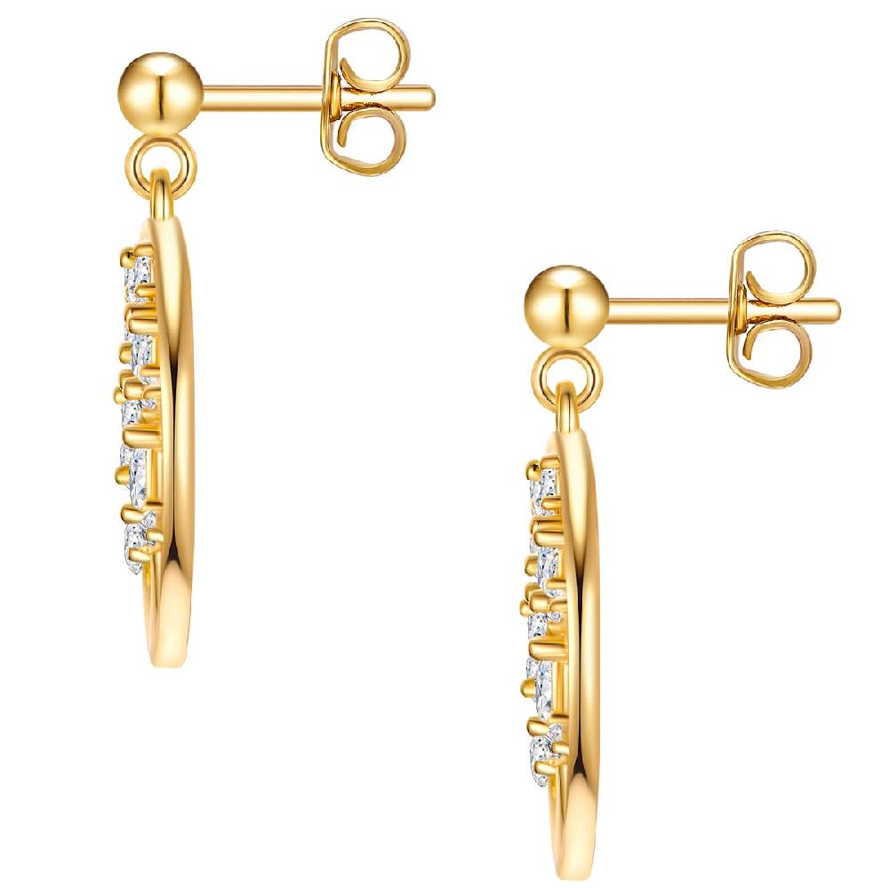 Rafaela Donata Ohrhänger Sterling Silber gelbgold Zirkonia weiß Flash Sale