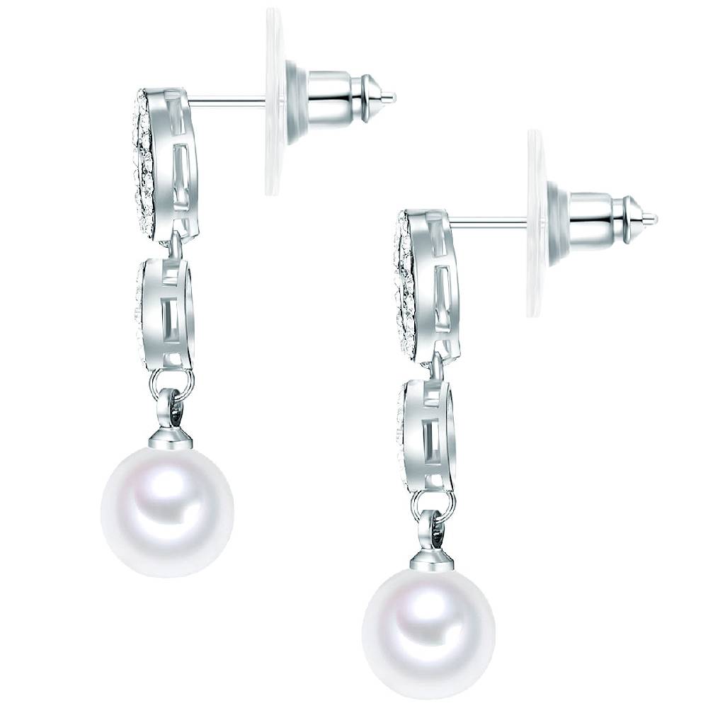 Rafaela Donata Ohrhänger Sterling Silber Muschelkernperle weiß Glaskristall weiß Online Shopping