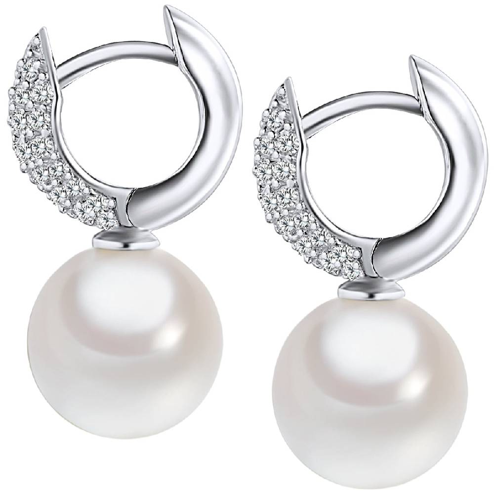 Rafaela Donata Ohrhänger Sterling Silber Südsee-Muschelkernperle weiß Zirkonia weiß Weihnachtsangebot