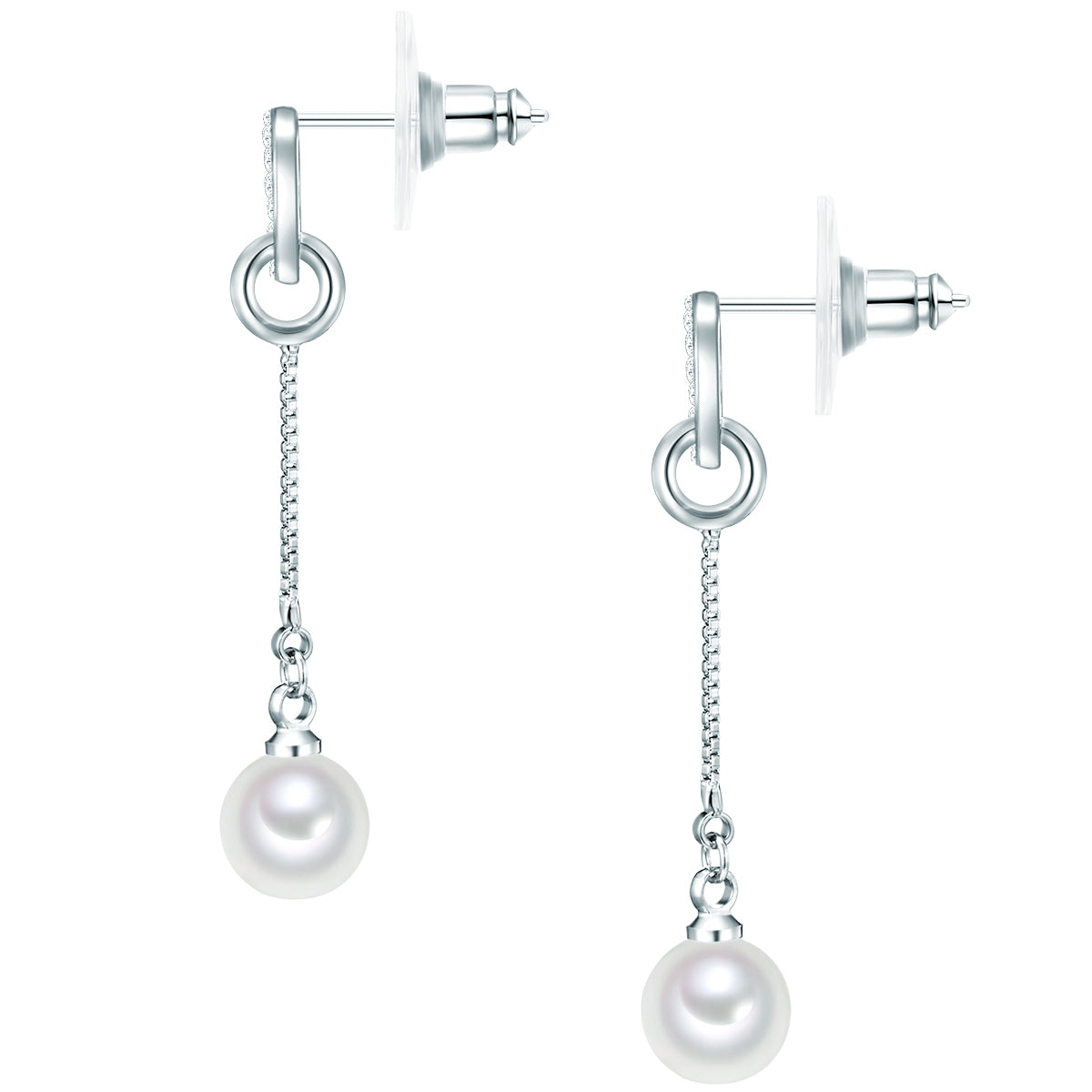 Rafaela Donata Ohrhänger Sterling Silber Muschelkernperle weiß Glaskristall weiß Osterangebot