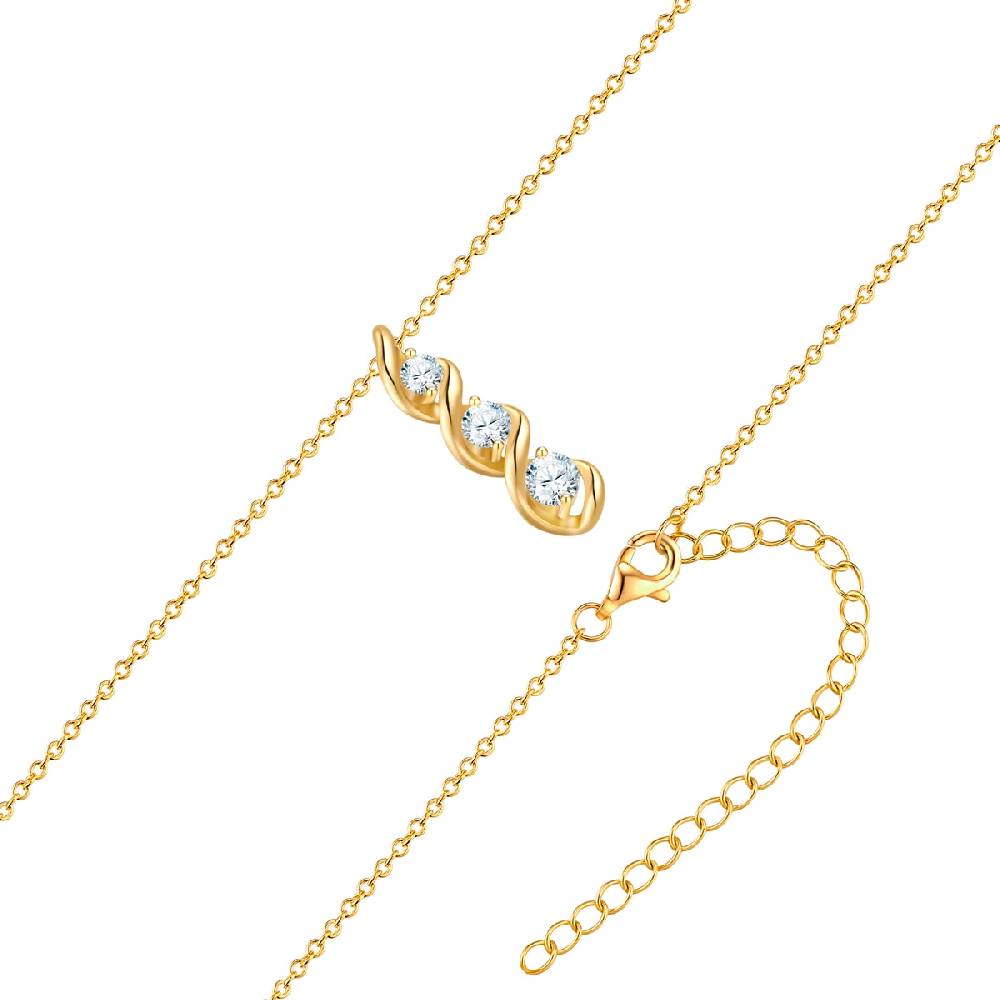 Rafaela Donata Kette mit Anhänger Sterling Silber gelbgold Zirkonia weiß Muttertagsangebot