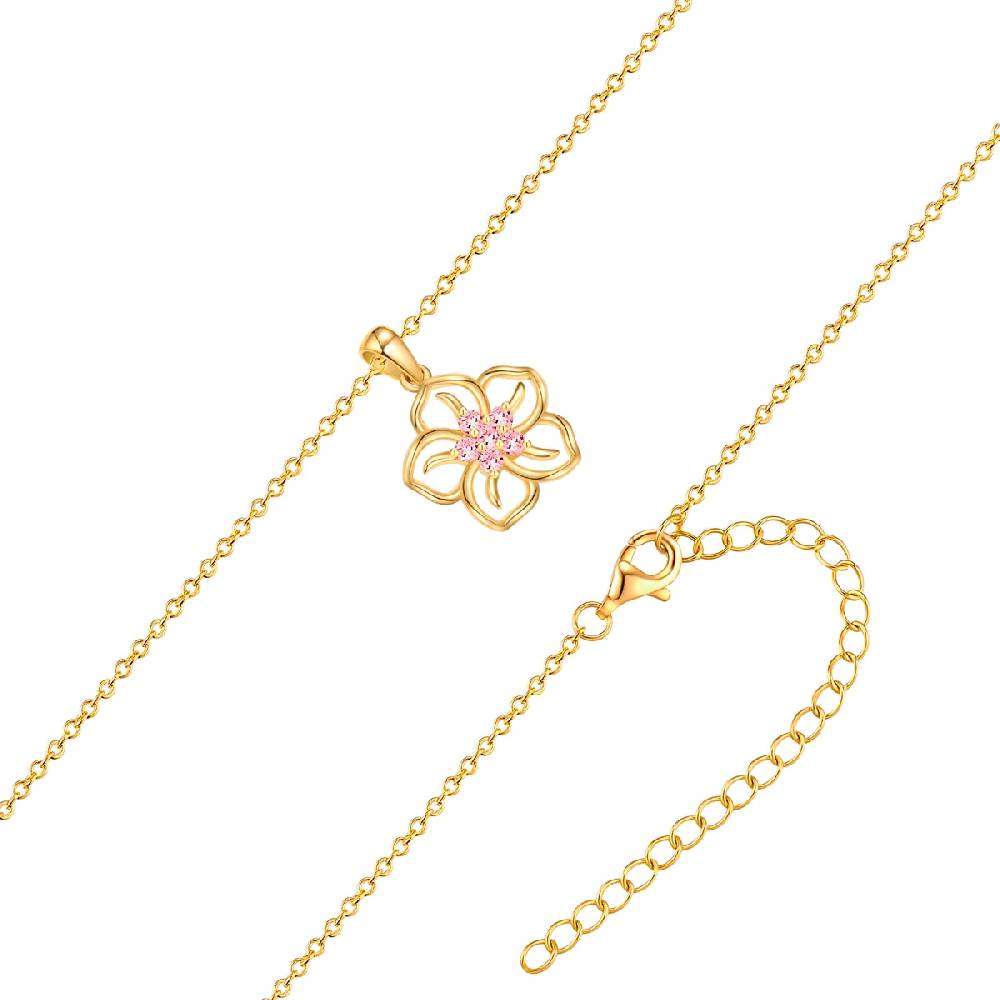 Rafaela Donata Kette mit Anhänger Sterling Silber gelbgold Zirkonia rosa Top Angebot