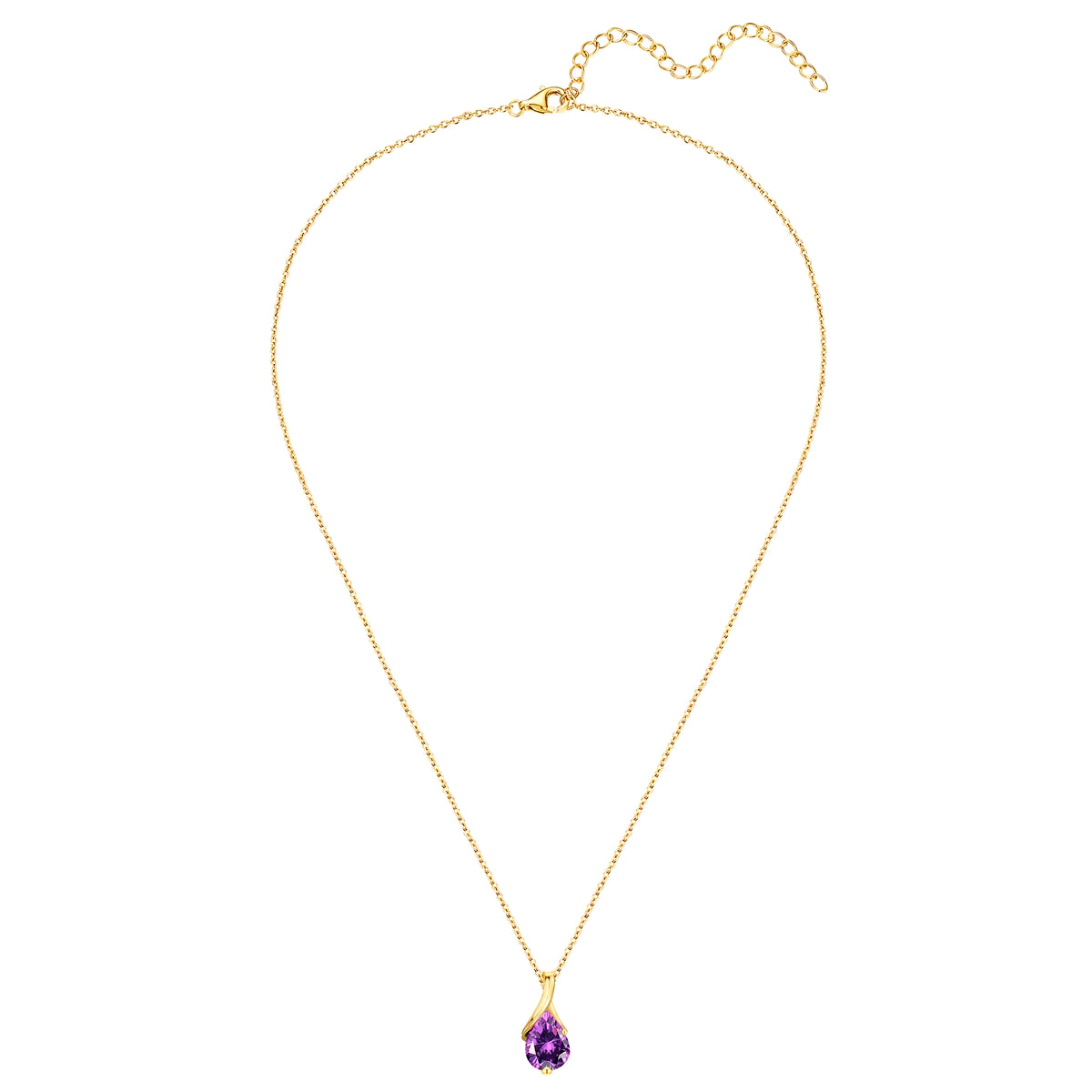 Rafaela Donata Kette mit Anhänger Sterling Silber gelbgold Zirkonia violett Neueste Mode