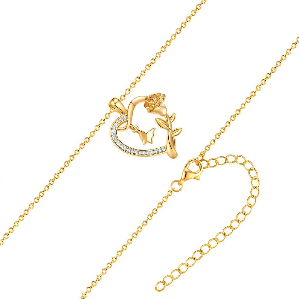 Rafaela Donata Kette mit Anhänger Sterling Silber gelbgold Zirkonia weiß Online Outlet