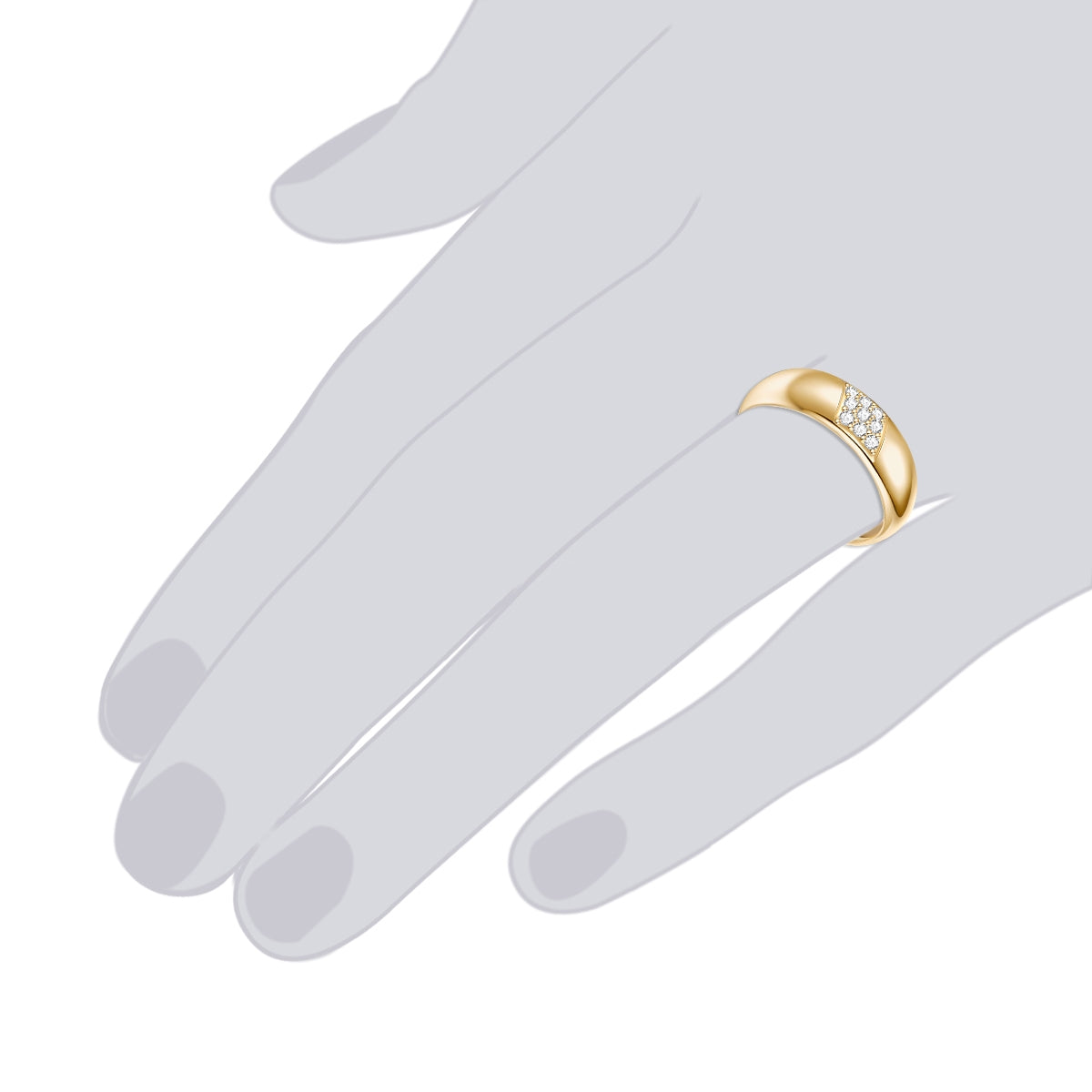Rafaela Donata Ring Sterling Silber gelbgold Zirkonia weiß 50% Rabatt für begrenzte Zeit
