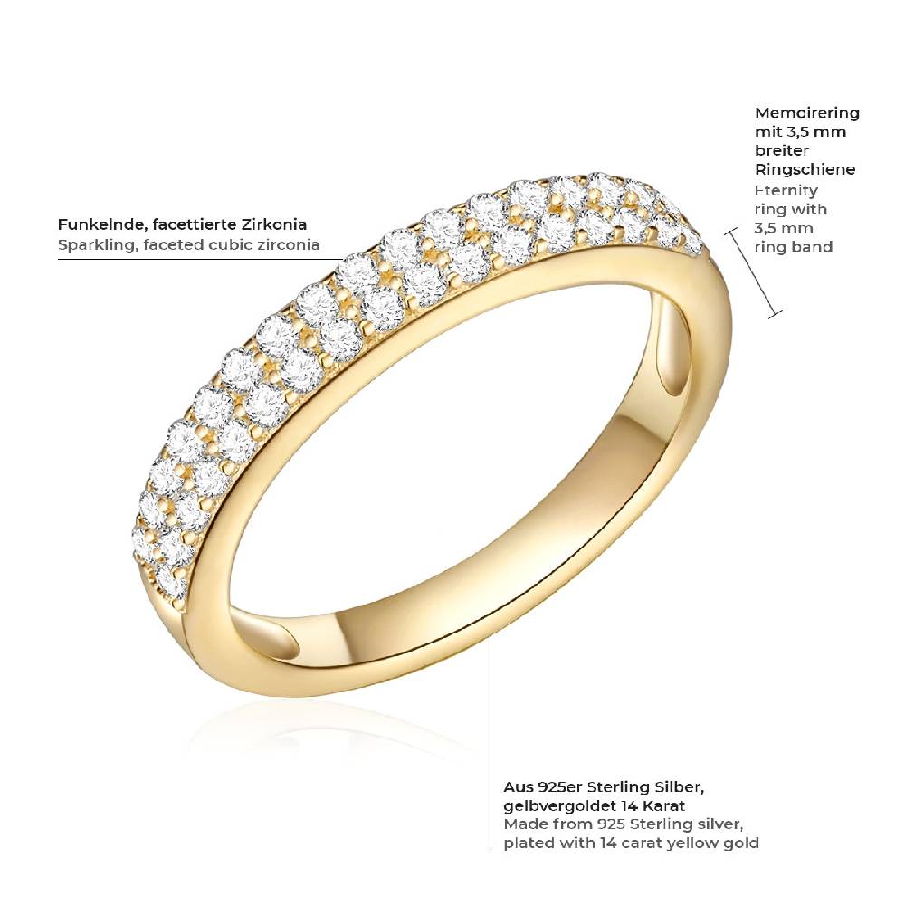 Rafaela Donata Ring Sterling Silber gelbgold Zirkonia weiß 2025