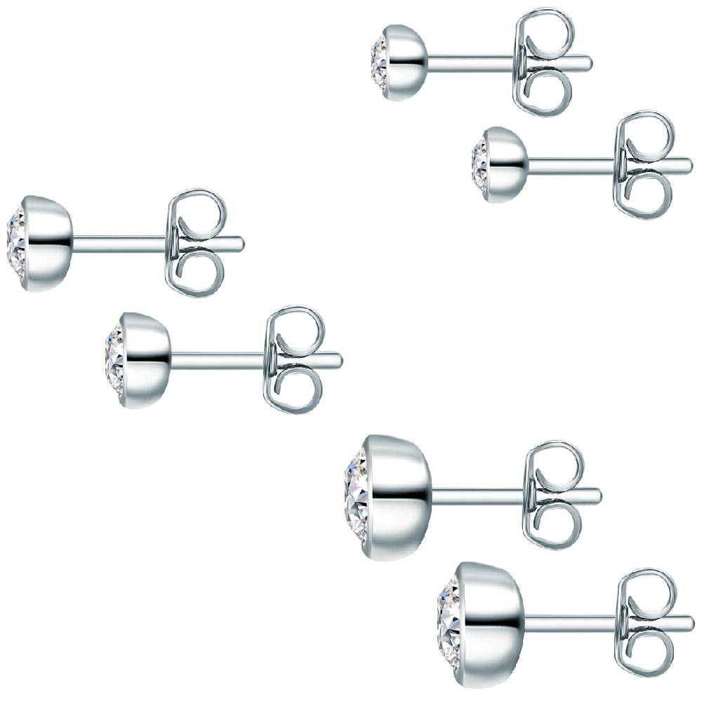 Rafaela Donata 3er Set Ohrstecker Sterling Silber verziert mit Kristallen von Swarovski® weiß Fabrikpreis