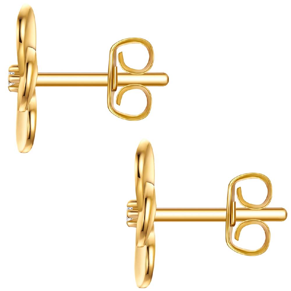 Rafaela Donata Ohrstecker Sterling Silber gelbgold Zirkonia weiß Flash Sale