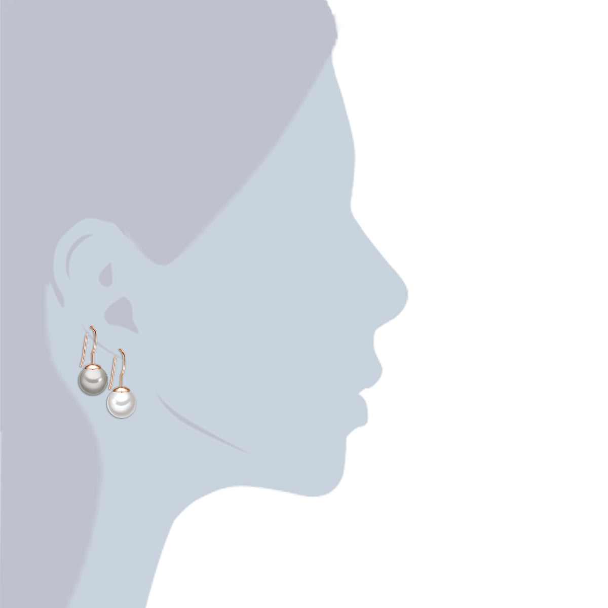Rafaela Donata 2er Set Perlenohrhänger Sterling Silber roségold Muschelkernperle weiß silbergrau Bestseller