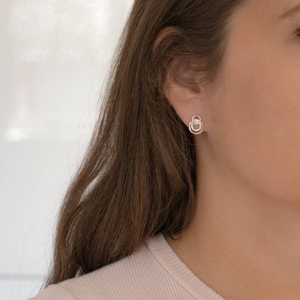 Rafaela Donata Ohrstecker Sterling Silber bi-Color Zirkonia weiß Räumungsverkauf