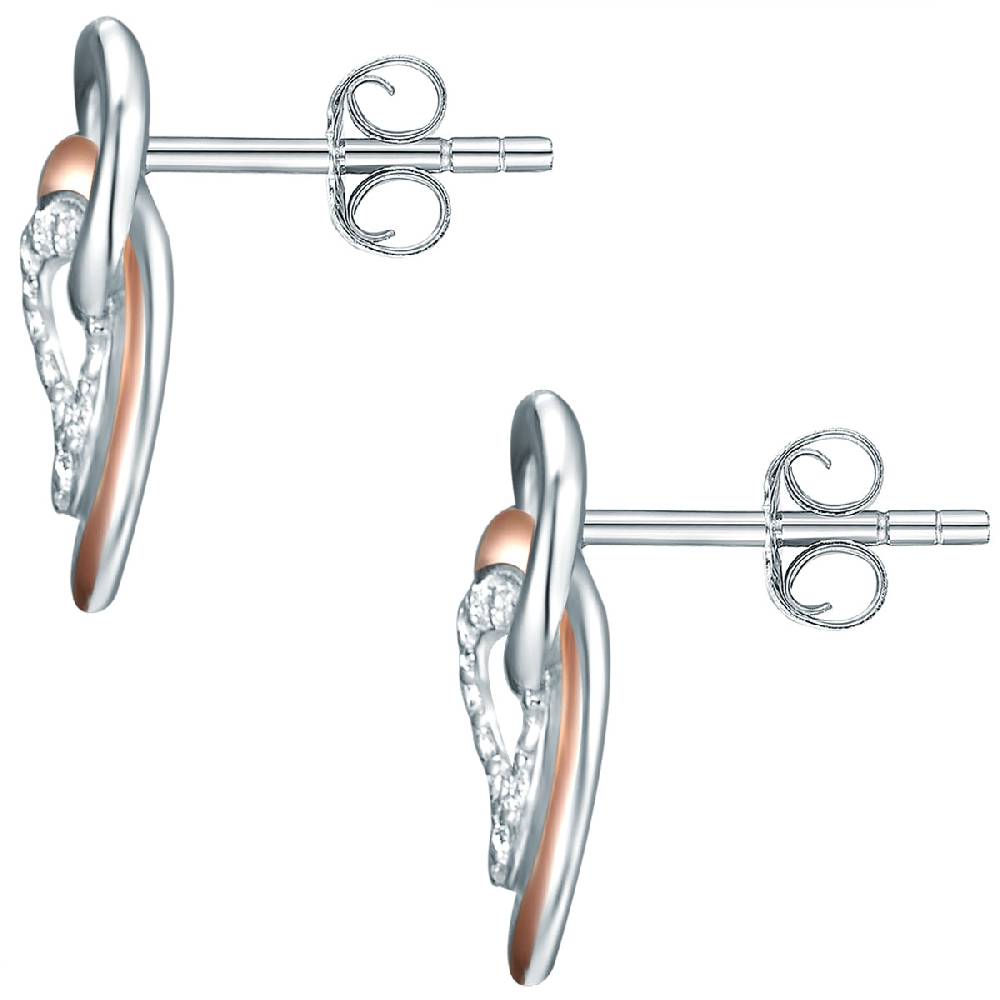 Rafaela Donata Ohrstecker Sterling Silber bi-Color Zirkonia weiß Räumungsverkauf
