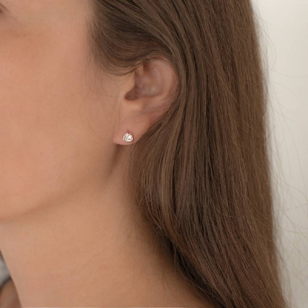 Rafaela Donata Ohrstecker Sterling Silber roségold Zirkonia weiß Kauf eins, bekomm eins gratis