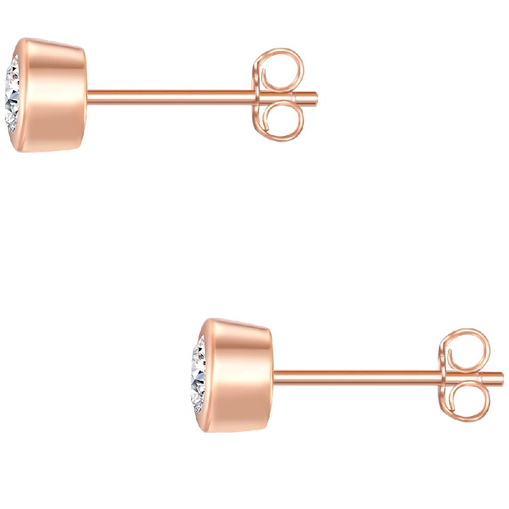 Rafaela Donata Ohrstecker Sterling Silber roségold Zirkonia weiß Tägliche Deals