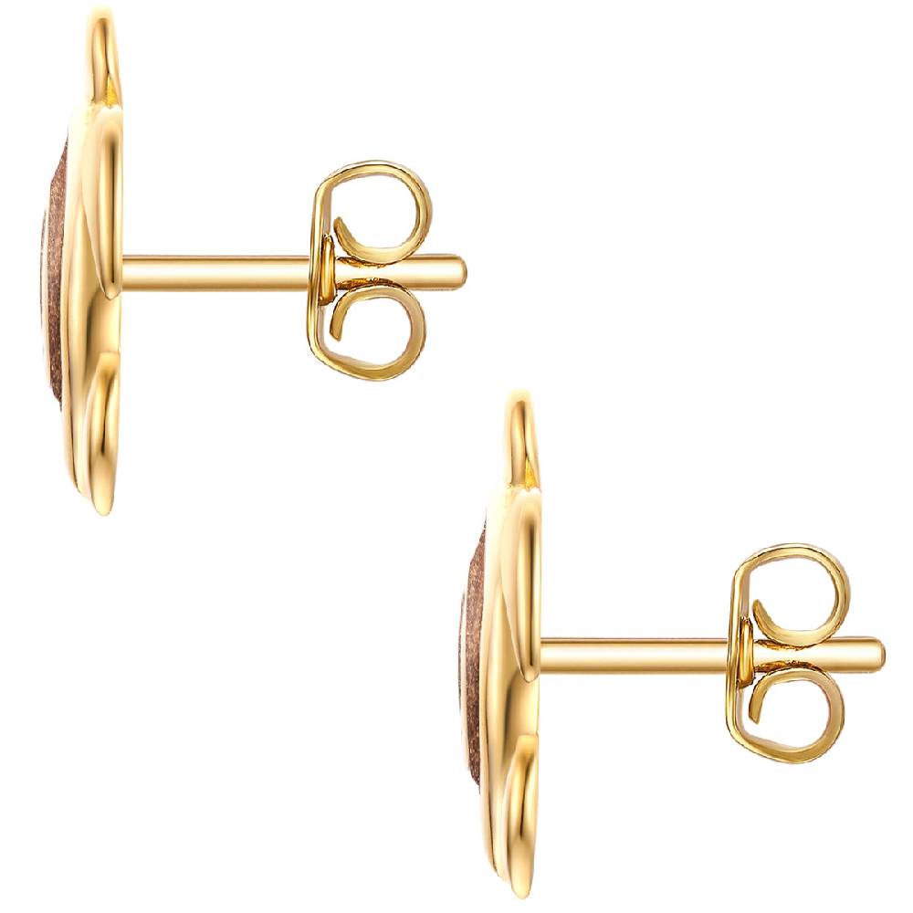 Rafaela Donata Ohrstecker Sterling Silber gelbgold Emaille braun Sonderangebote