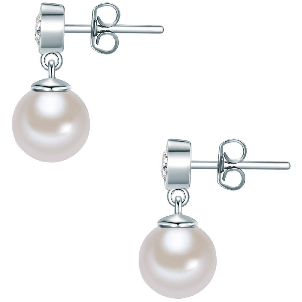 Rafaela Donata Ohrstecker Sterling Silber Südsee-Muschelkernperle weiß Zirkonia weiß Tiefpreis