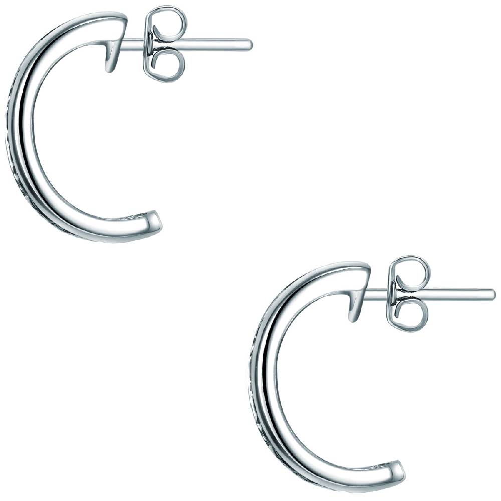 Rafaela Donata Halbcreolen Sterling Silber Zirkonia schwarz Super Sparpreis