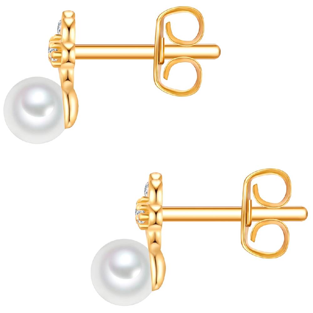 Rafaela Donata Ohrstecker Sterling Silber gelbgold Perle (synth.) weiß Zeitbegrenzte Promotion