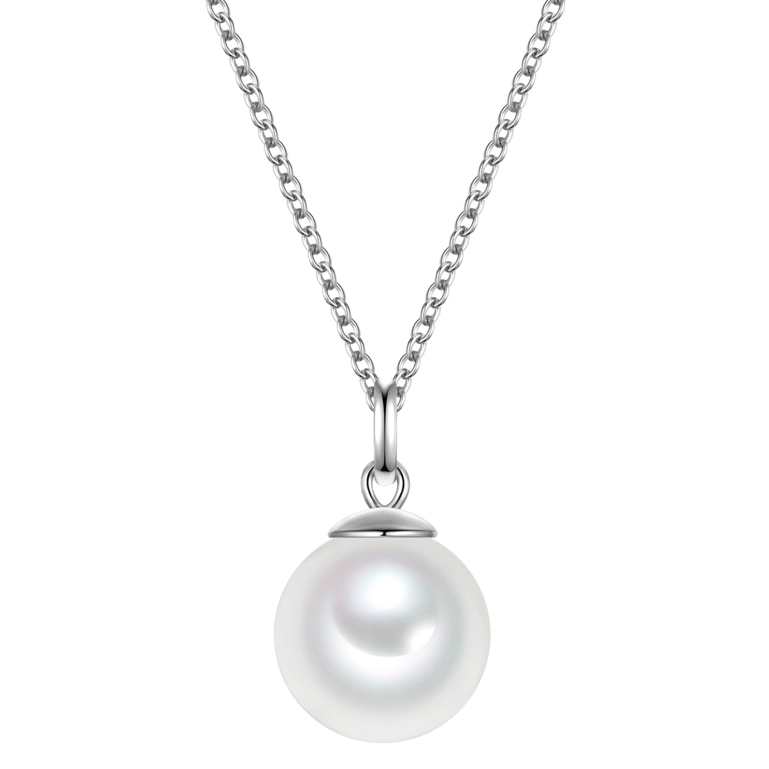 Rafaela Donata Kette mit Anhänger Sterling Silber Muschelkernperle weiß Kostenloser Versand international