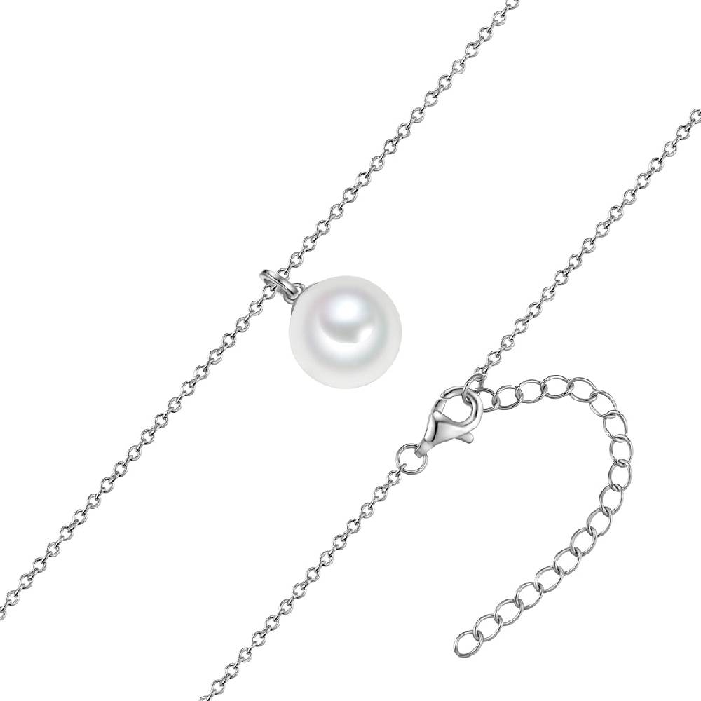 Rafaela Donata Kette mit Anhänger Sterling Silber Muschelkernperle weiß Kostenloser Versand international