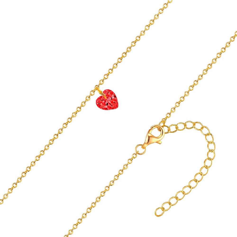 Rafaela Donata Kette mit Anhänger Sterling Silber gebgold Zirkonia rot Begrenzt auf 3 Tage