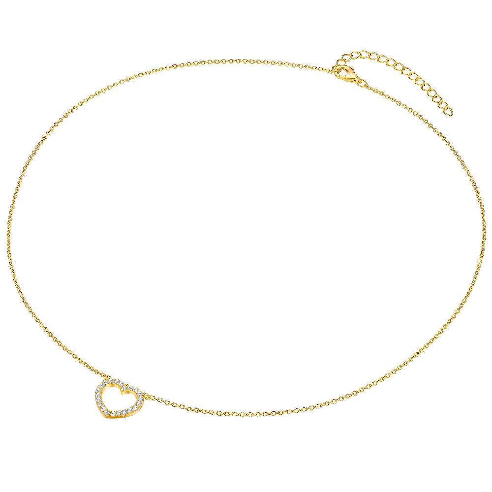 Rafaela Donata Kette mit Anhänger Sterling Silber gelbgold Zirkonia weiß im Angebot