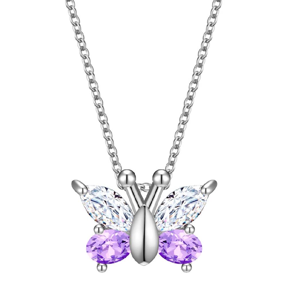 Rafaela Donata Kette mit Anhänger Sterling Silber Zirkonia weiß violett Fabrikpreis