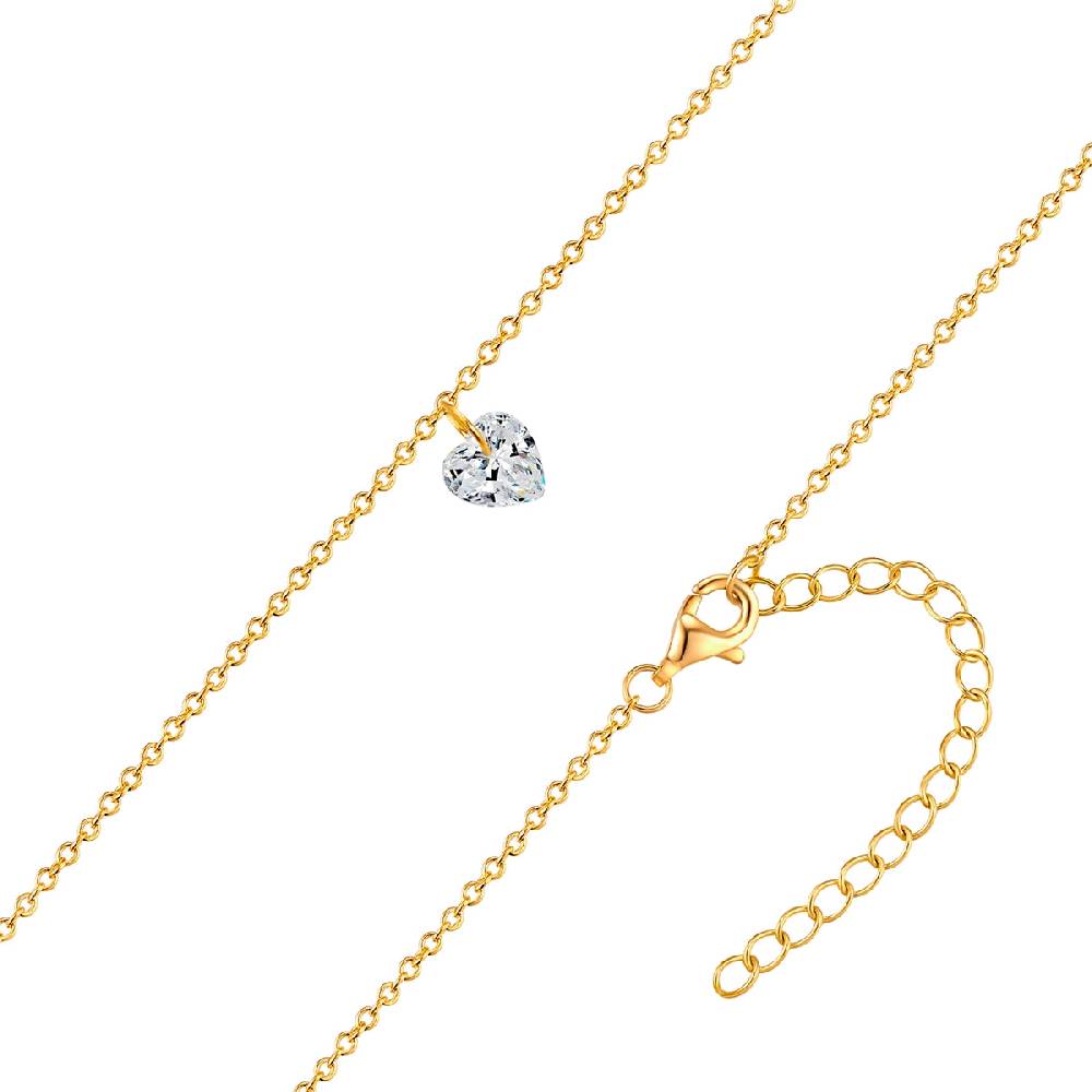 Rafaela Donata Kette mit Anhänger Sterling Silber gelbgold Zirkonia weiß Online Shopping