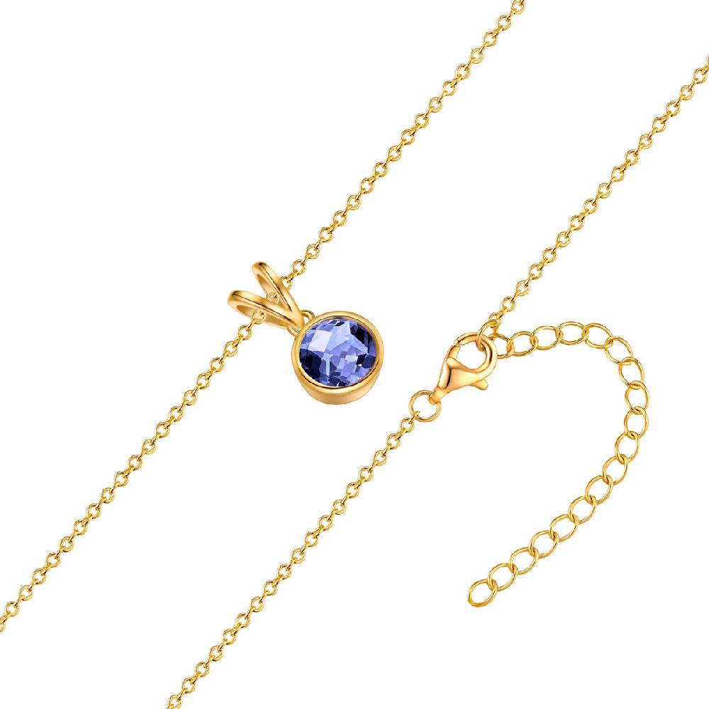 Rafaela Donata Kette mit Anhänger Sterling Silber gelbgold Tansanit blau Saisonschlussverkauf