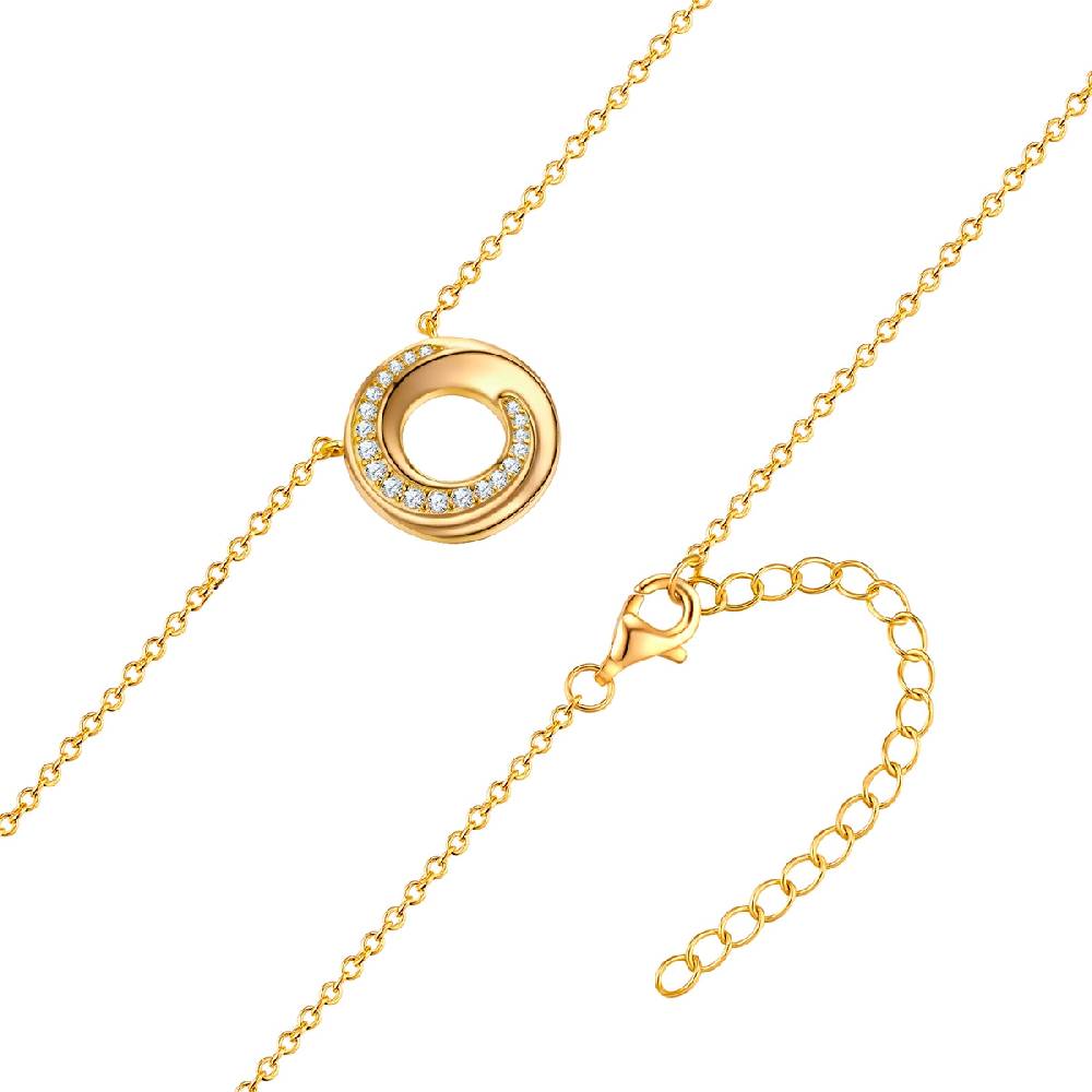 Rafaela Donata Kette mit Anhänger Sterling Silber gelbgold Zirkonia weiß Black Friday