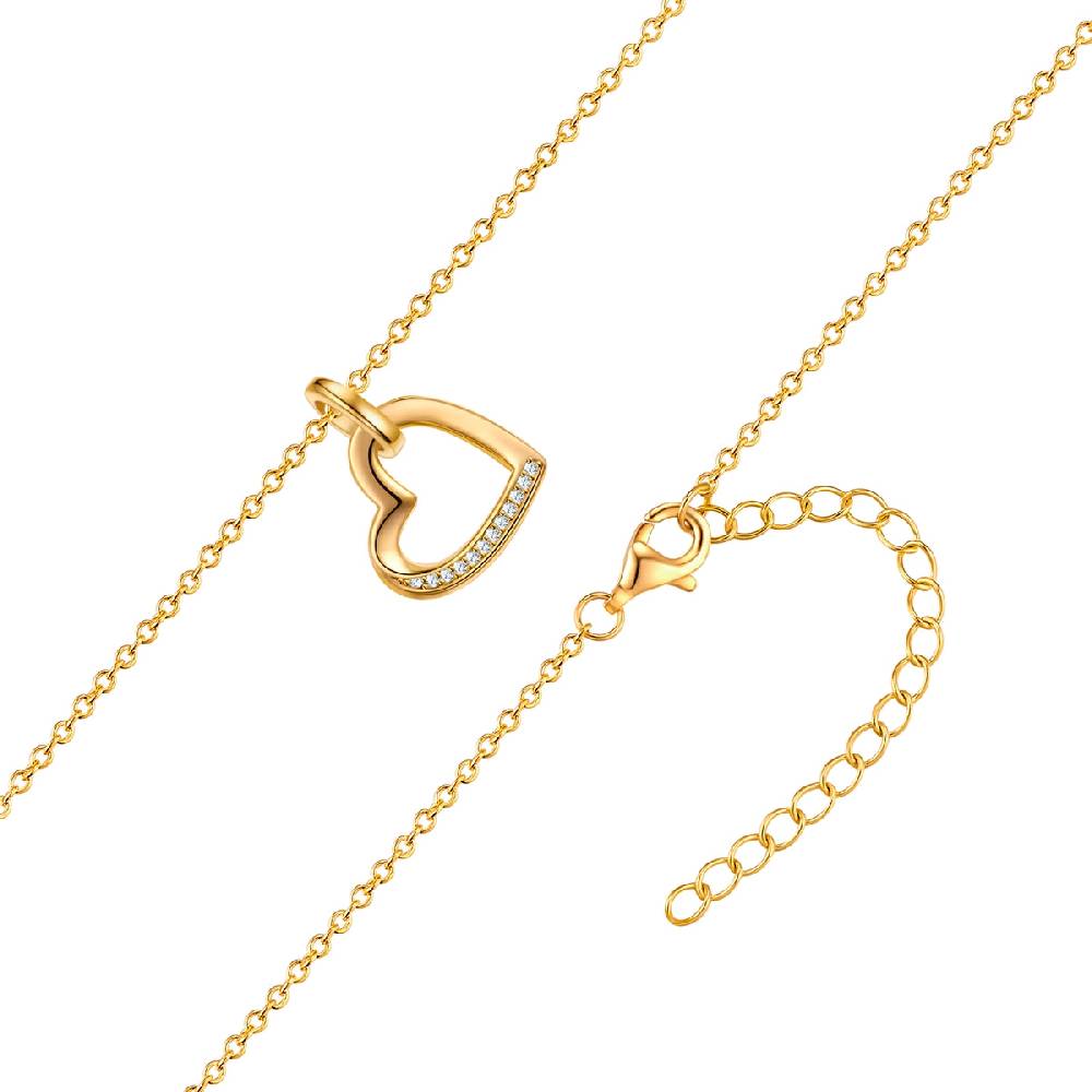 Rafaela Donata Kette mit Anhänger Sterling Silber gelbgold Zirkonia weiß Lagerräumung