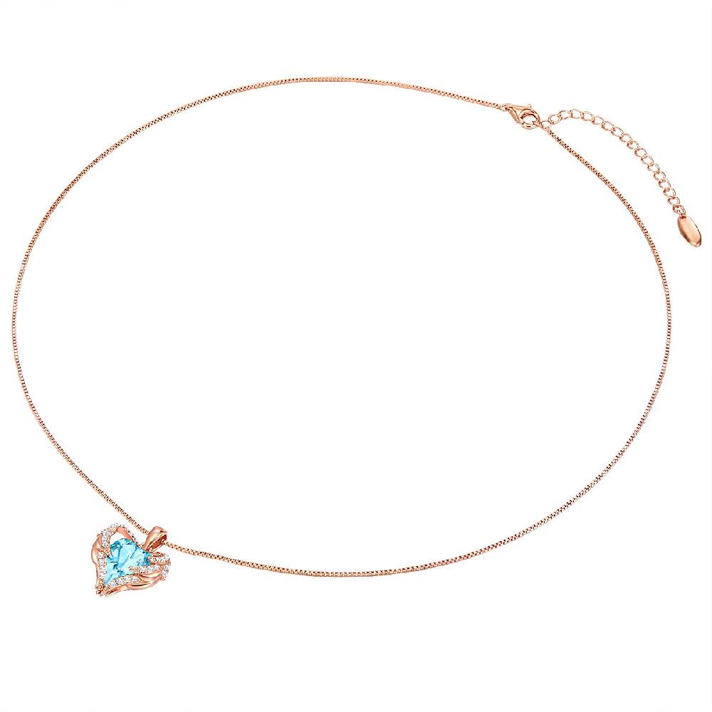 Rafaela Donata Kette mit Anhänger Sterling Silber roségold verziert mit Kristallen von Swarovski® aquamarin weiß Exklusive Angebote