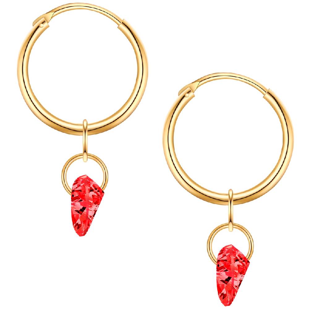 Rafaela Donata Creolen Sterling Silber gelbgold Zirkonia rot Super Sparpreis