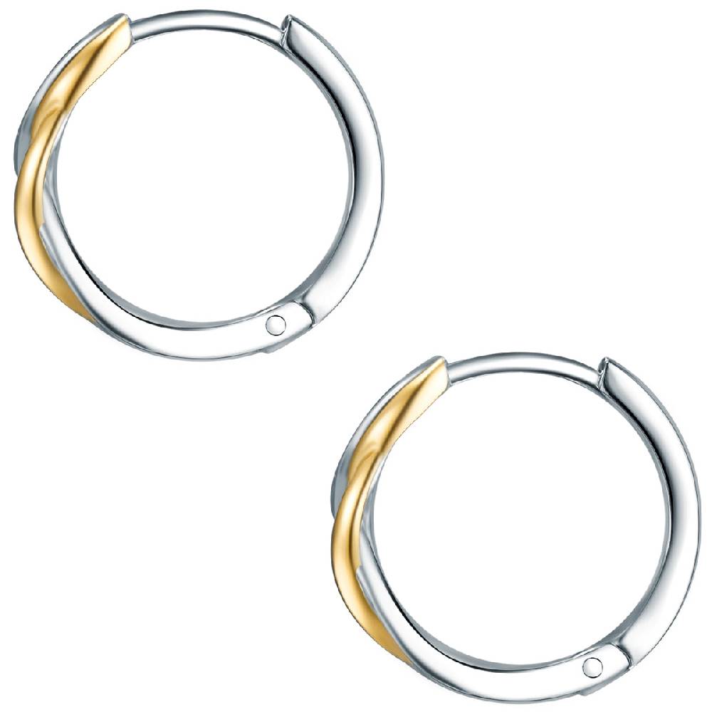 Rafaela Donata Creolen Sterling Silber bi-Color Zirkonia weiß Discount Store für neue Produkte