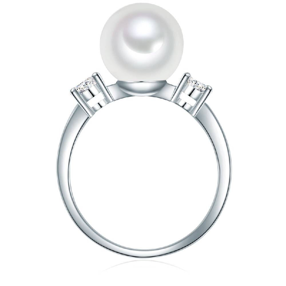Rafaela Donata Ring Sterling Silber Muschelkernperle weiß Zirkonia weiß Blitzverkäufe