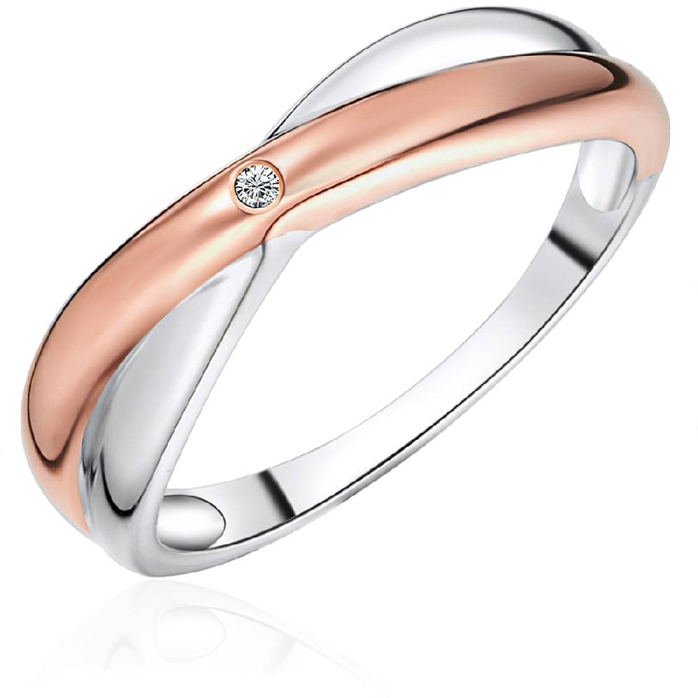 Rafaela Donata Ring Sterling Silber bi-Color Diamant weiß Kostenloser Versand