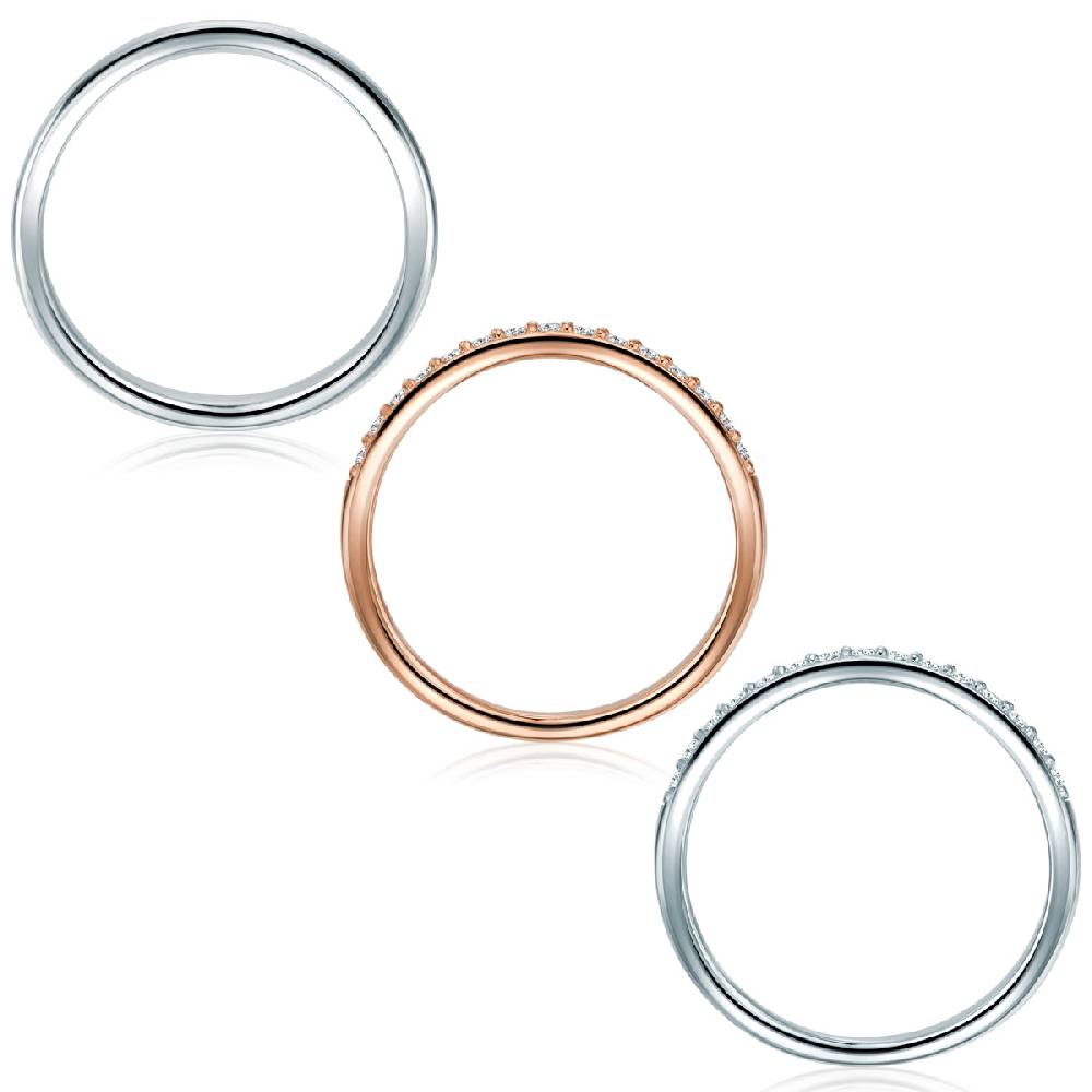 Rafaela Donata 3er Set Ringe Sterlin Silber bi-Color Zirkonia weiß Limitierter Zeitrabatt