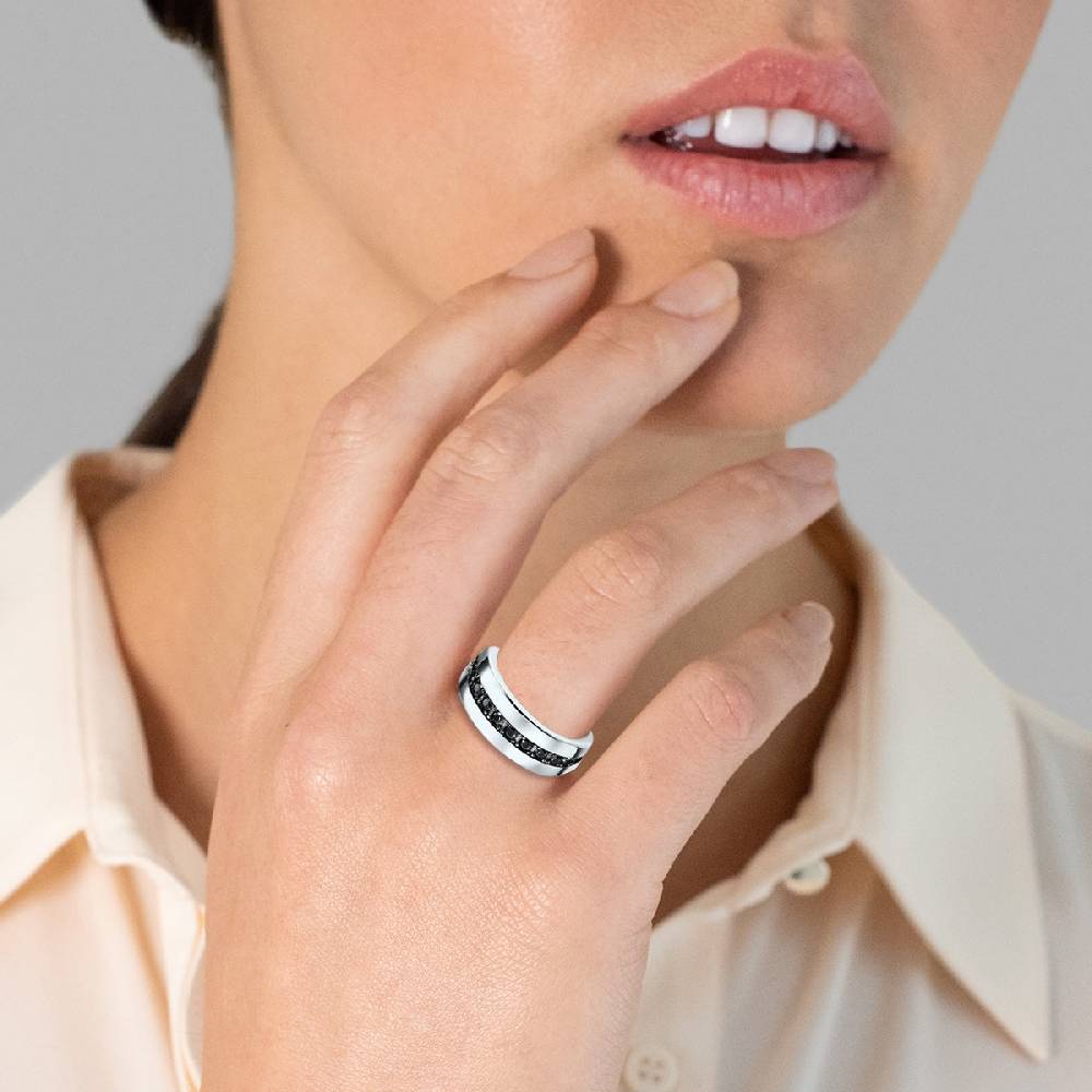 Rafaela Donata Ring Sterling Silber Zirkonia schwarz Versandkostenfrei