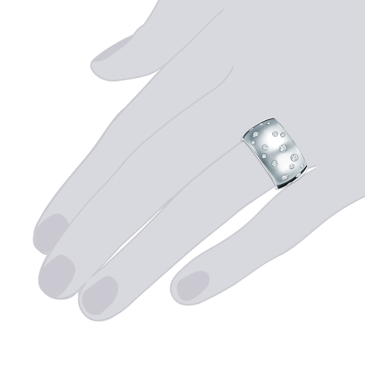 Rafaela Donata Ring Edelstahl verziert mit Kristallen von Swarovski® weiß Begrenztes Angebot