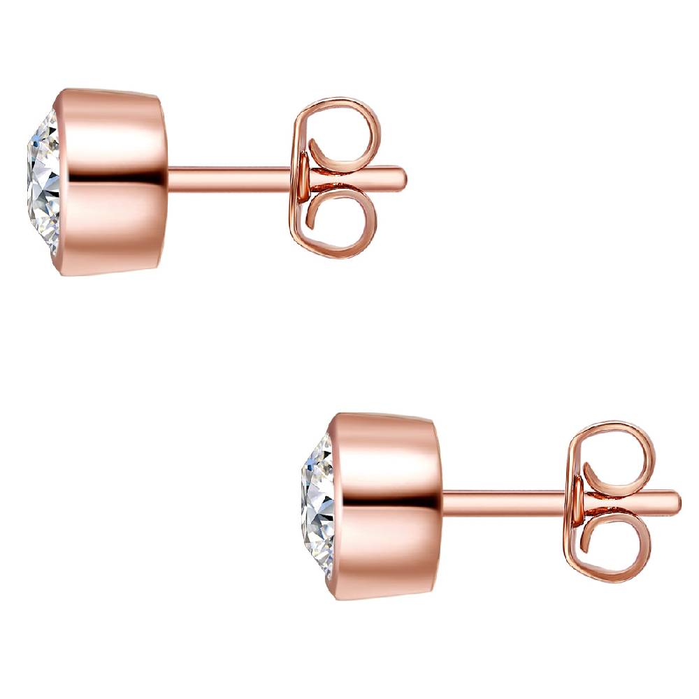 Rafaela Donata Set (Kette+Ohrstecker) Sterling Silber roségold verziert mit Kristallen von Swarovski® weiß Bestseller