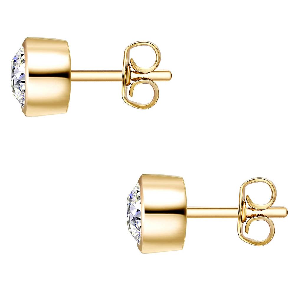 Rafaela Donata Set (Kette+Ohrstecker) Sterling Silber gelbgold verziert mit Kristallen von Swarovski® weiß Tägliche Deals