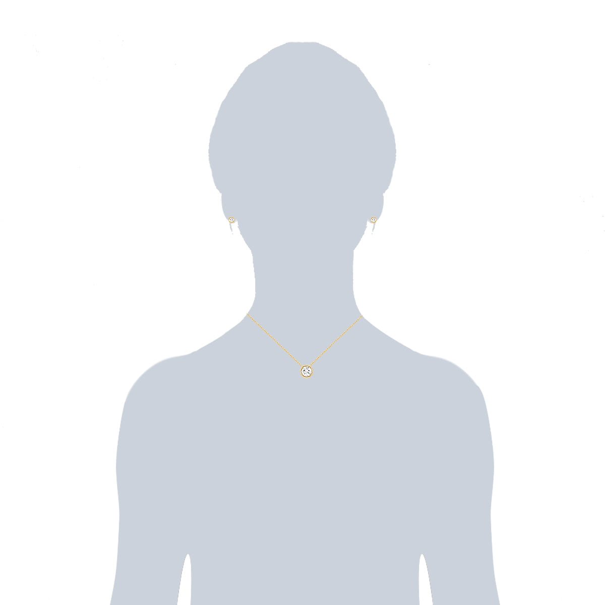 Rafaela Donata Set (Kette+Ohrstecker) Sterling Silber gelbgold verziert mit Kristallen von Swarovski® weiß Tägliche Deals