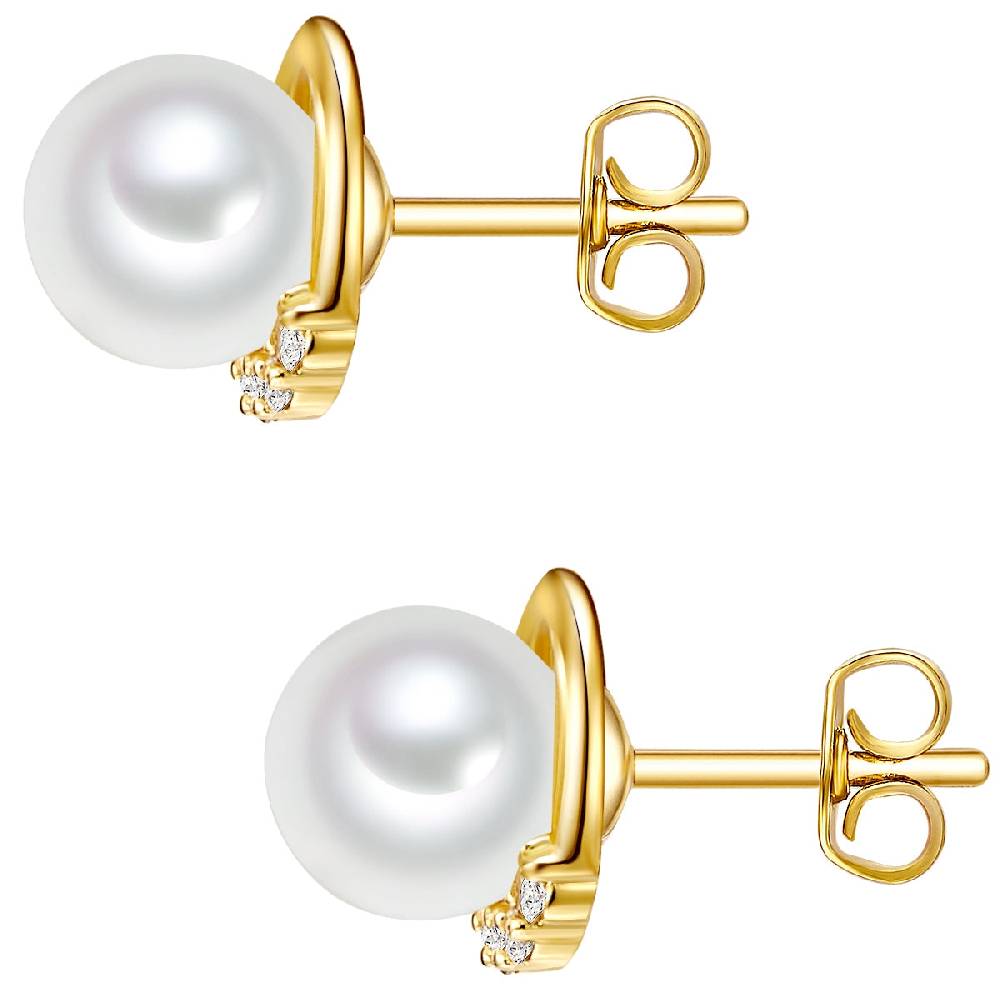 Rafaela Donata Ohrstecker Sterling Silber gelbgold Perlmutt weiß Letzte 3 Tage