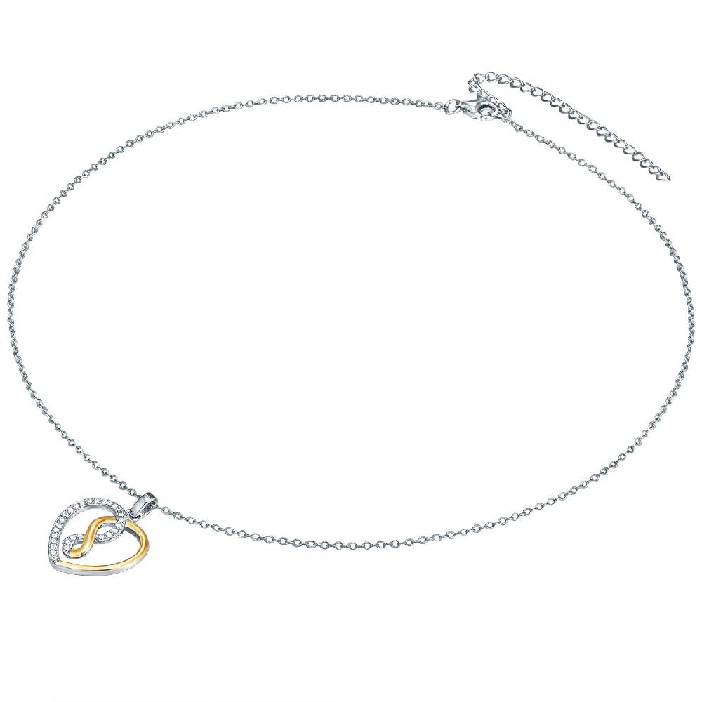Rafaela Donata Kette mit Anhänger Sterling Silber bi-Color Zirkonia weiß Clearance-Verkauf