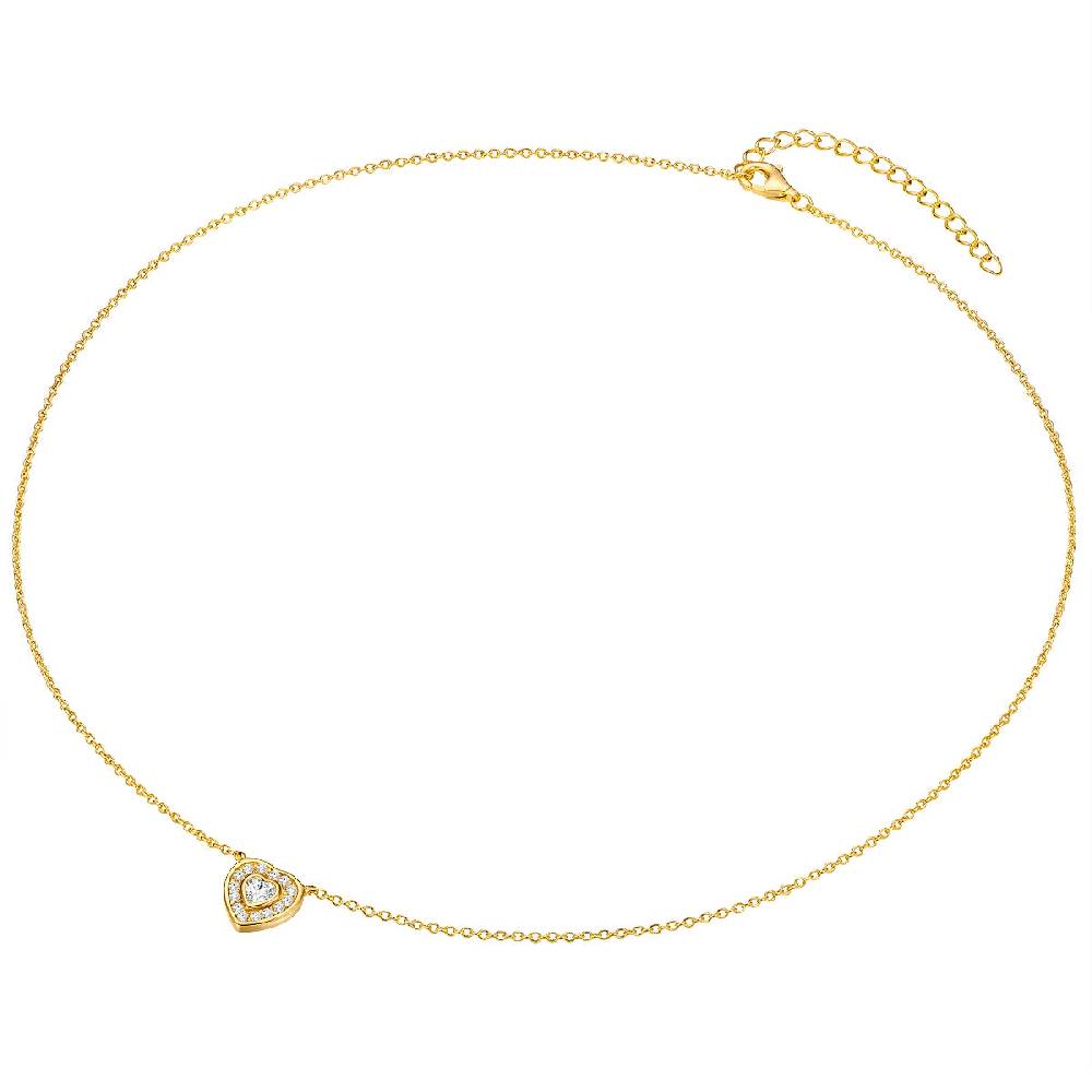 Rafaela Donata Kette mit Anhänger Sterling Silber gelbgold Zirkonia weiß Schlussverkauf