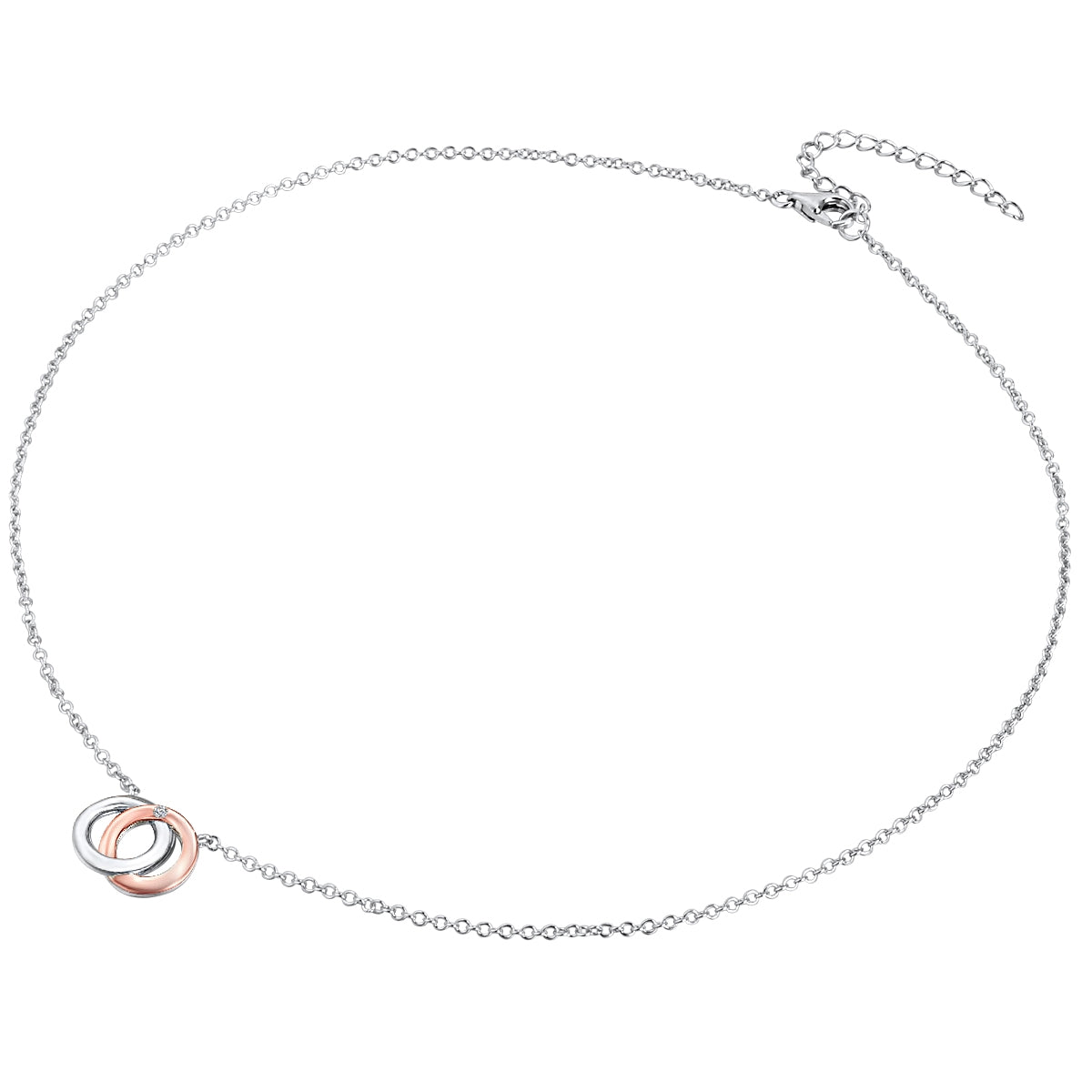 Rafaela Donata Kette mit Anhänger Sterling Silber bi-Color Diamant weiß Fabrikverkauf